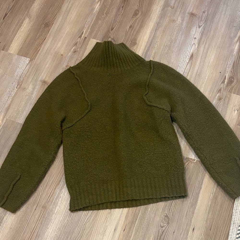 Olive Green Turtleneck Sweater